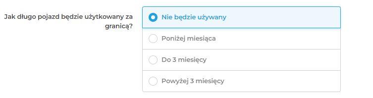 jak długo samochód będzie używany za granicą