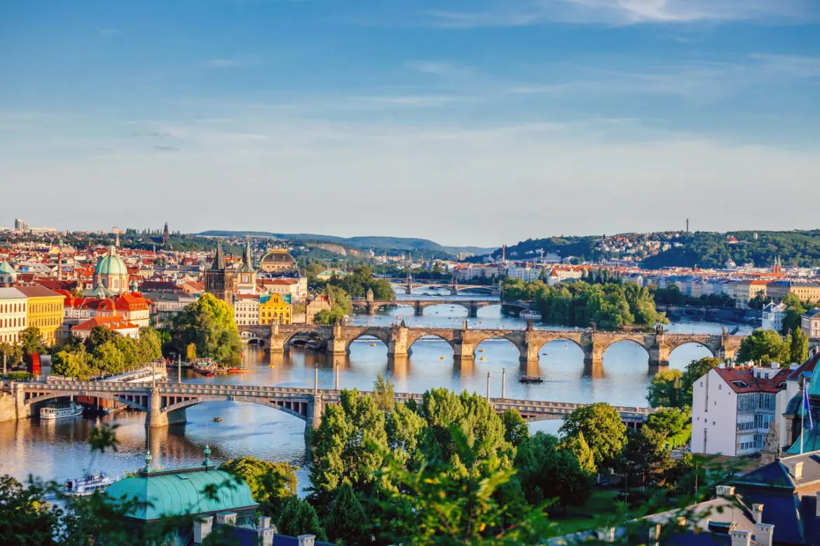 panorama Pragi, stolicy Czech