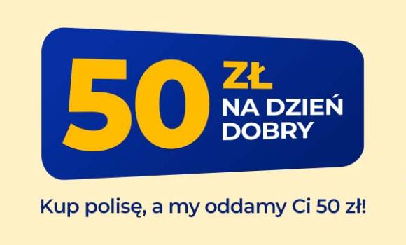 50 zł na Dzień Dobry! Zgarnij bonus za pierwszą polisę na rankomat.pl